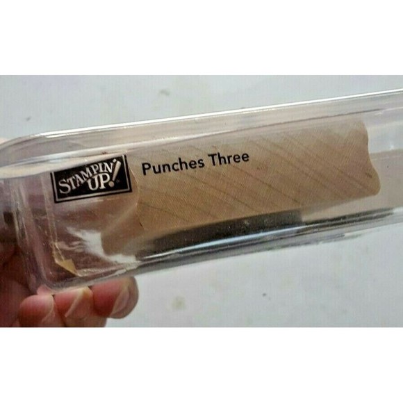 Retired Stampin' Up! "Punches Three" Stamp Set Wood Mounted Well Wishes - Picture 6 of 7